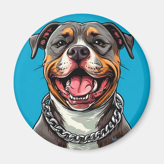 Imán Perro Pitbull lindo (Frente)