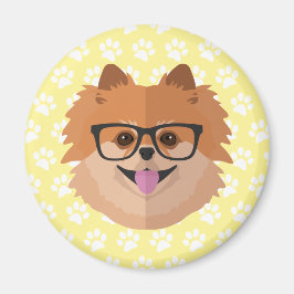 Imán Perro Pomerano En Lentes Nerviosas | Regalo de Hip