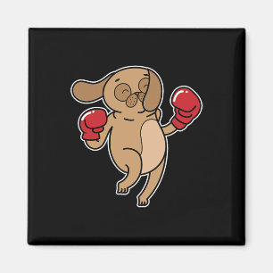 Imán Perro Pug Hace Boxeo