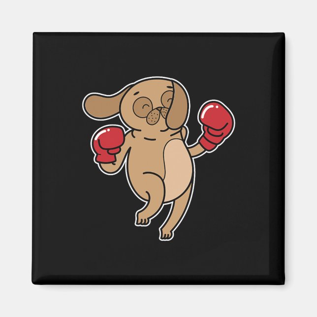 Imán Perro Pug Hace Boxeo (Frente)