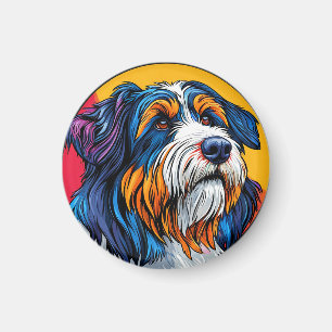 Imán Perro que ilustra una creatividad vibrante