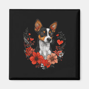 Imán Perro Rat Terrier del Día de San Valentín