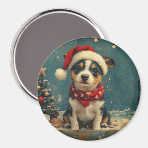 Imán Perro Rat Terrier Navidad Vintage Playa