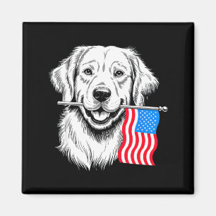 Imán Perro retriever dorado 4 de julio merica americano