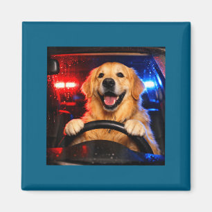 Imán Perro retriever dorado divertido conduciendo meme