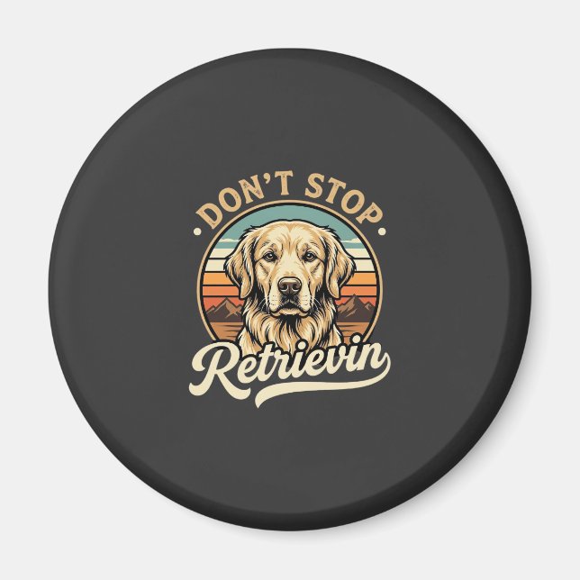 Imán Perro Retriever Dorado No Deja De Recuperar (Frente)