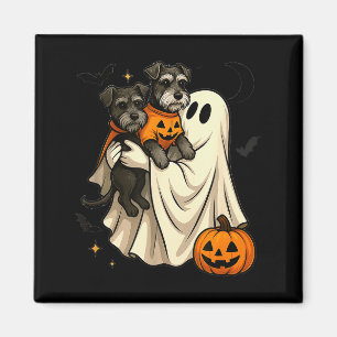 Imán Perro Schnauzer Miniatura Fantasma de Halloween