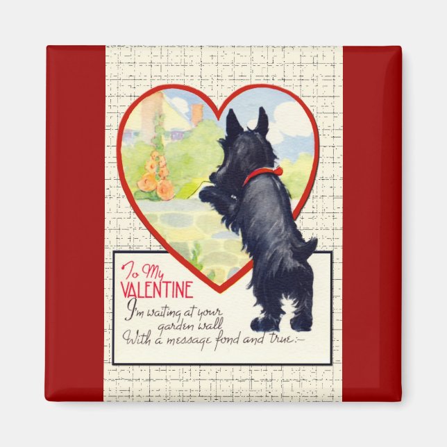 Imán Perro Scottie San Valentín Terrier Escocés (Frente)