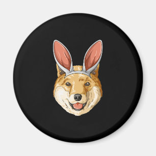 Imán Perro shiba con orejas de conejo de Pascua regal