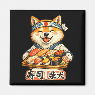 Imán Perro shiba inu divertido comiendo sushi comida ja