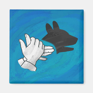 Imán Perro Sombra En Azul