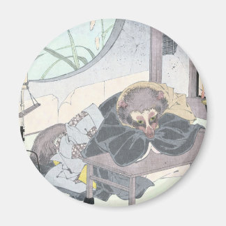 Imán Perro Tanuki Ukiyo-e de Raccon del japonés por