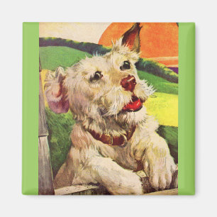 Imán Perro terrer adorable de los años 1940