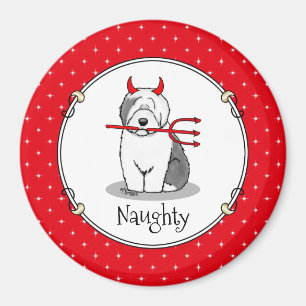 Imán Perro travieso viejo inglés malvado (gris 1)