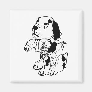 Imán Perro triste con pierna rota