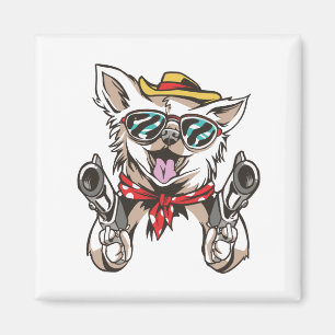 Imán Perro Vaquero Divertido