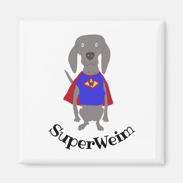 Imán Perro Weimaraner Ghost Gris SuperWeim (Frente)