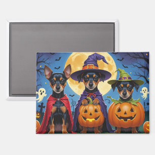 Imán Perros Affenpinscher Calabaza Halloween Divertido