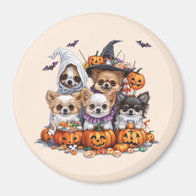 Imán Perros Chihuahua de Halloween (Frente)