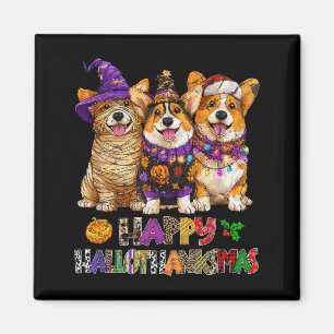 Imán Perros Corgi de Hallothanksmas Calabaza de Hallowe