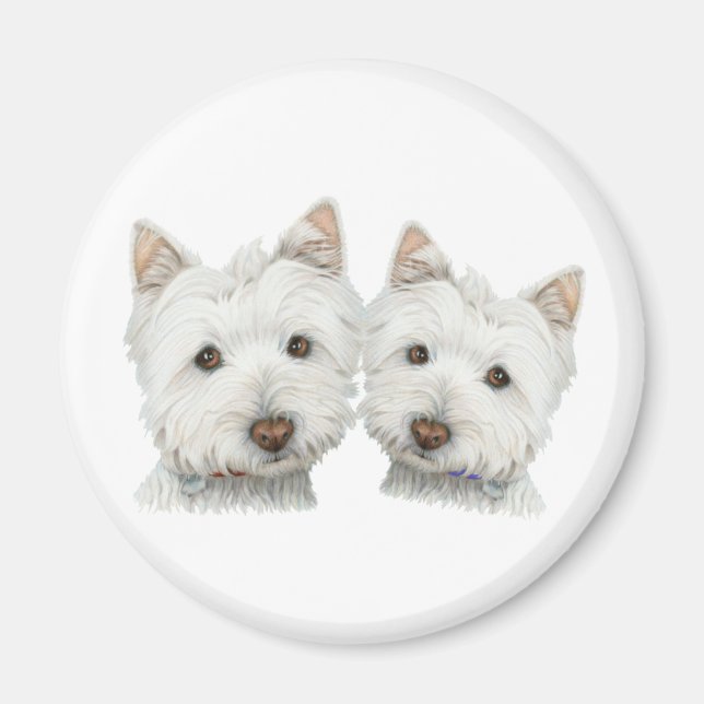 Imán Perros Cute Westie (Frente)