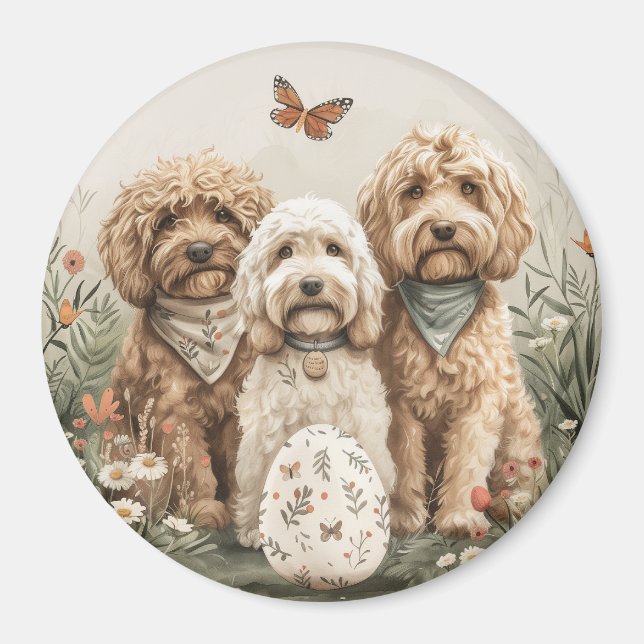 Imán Perros de Easter Goldendoodle (Frente)