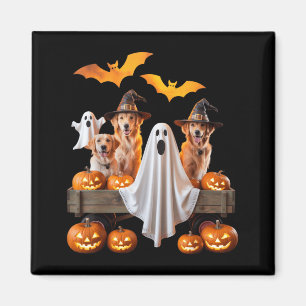 Imán Perros de Halloween con calabazas y murciélagos pa