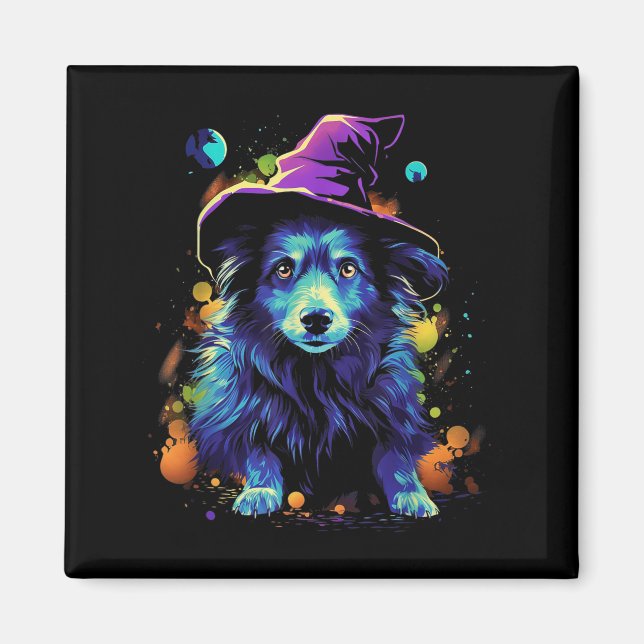Imán Perros de Halloween Westi Paseando Mascotas de Hal (Frente)