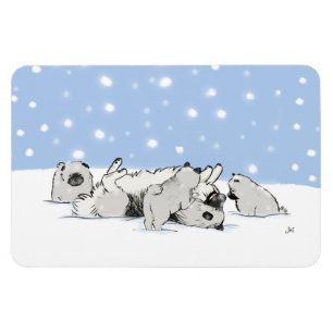 Imán Perros de la nieve Keesie - Keeshond feliz con cac