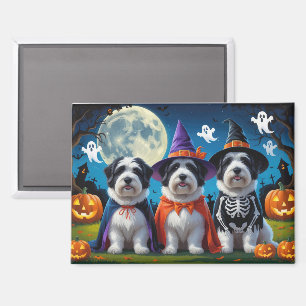Imán Perros de oveja ingleses antiguos calabaza Hallowe