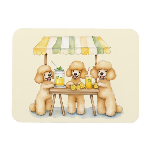 Imán Perros De Poodle Estándar Con Soporte De Lemonada (Horizontal)