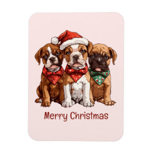 Imán Perros del Boxer navideño