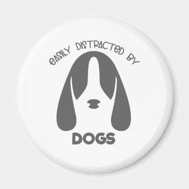Imán Perros distraen fácilmente a los amantes de las pi (Frente)