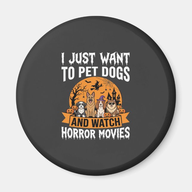 Imán Perros divertidos de Halloween Vectores de películ (Frente)
