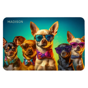 Imán Perros divertidos de nombre personalizado