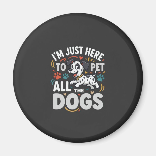 Imán Perros Divertidos Vector Amante de Mascotas (Frente)