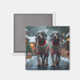 Imán Perros Griffon apuntando con pelo alámbrico Navida