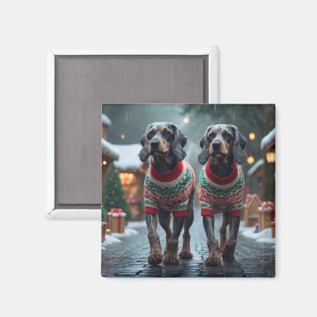 Imán Perros Griffon apuntando con pelo alámbrico Navida (Anverso/Reverso)