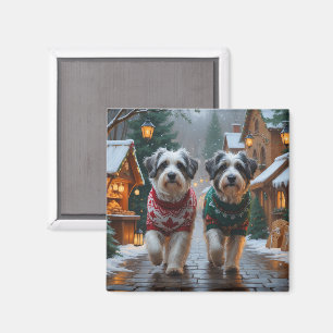 Imán Perros Havanés Navidad Nieve Fiesta 