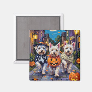 Imán Perros Malteses Disfrazados en Halloween