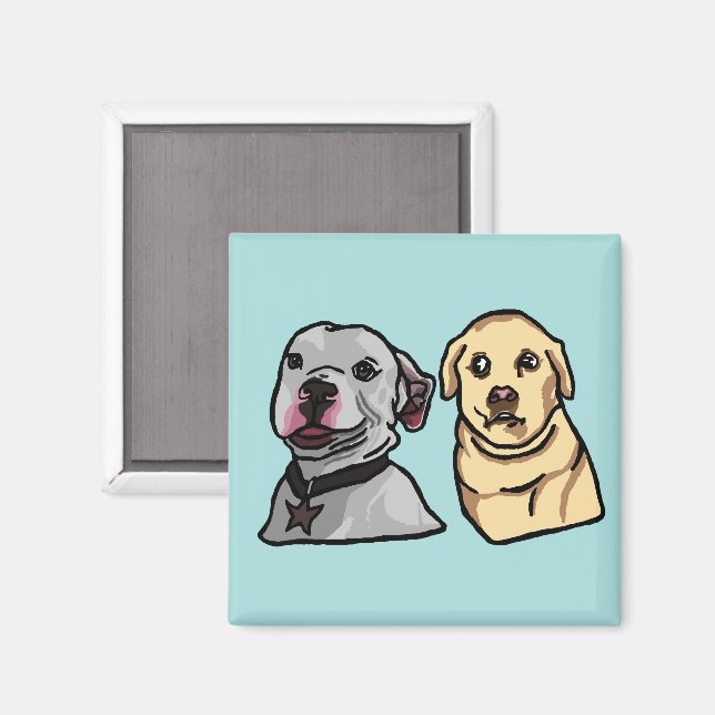 Imán Perros Memes Lindos (Anverso/Reverso)
