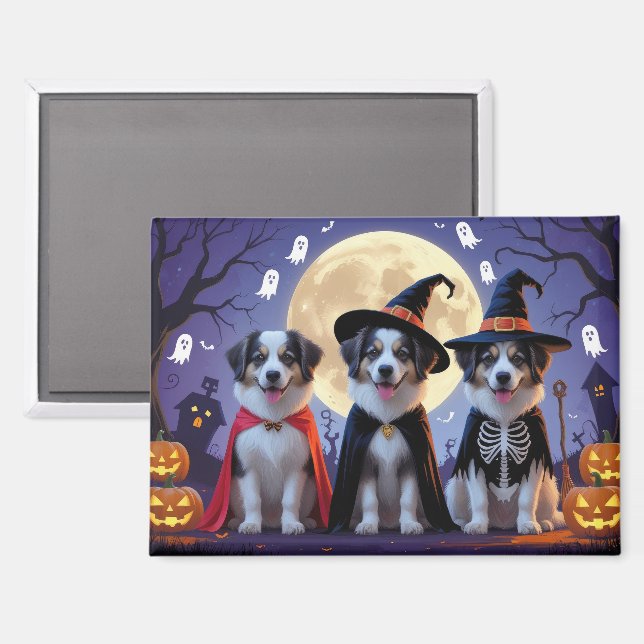 Imán Perros Pastores de Anatolia Calabaza Halloween Div (Anverso/Reverso)