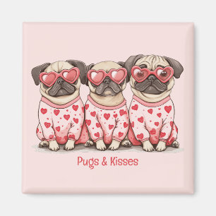 Imán Perros Pug Y Besados Día de San Valentín Pug