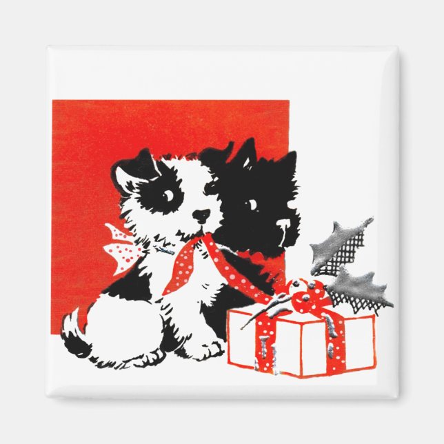 Imán Perros Retro Terrier y Scotty (Frente)