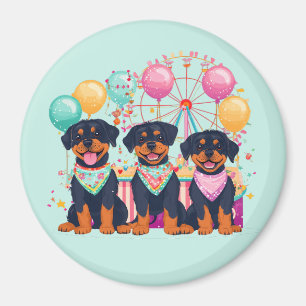 Imán Perros Rottweiler En Un Carnaval