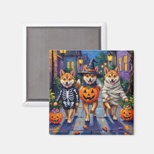Imán Perros Shiba Inu con disfraces de Halloween