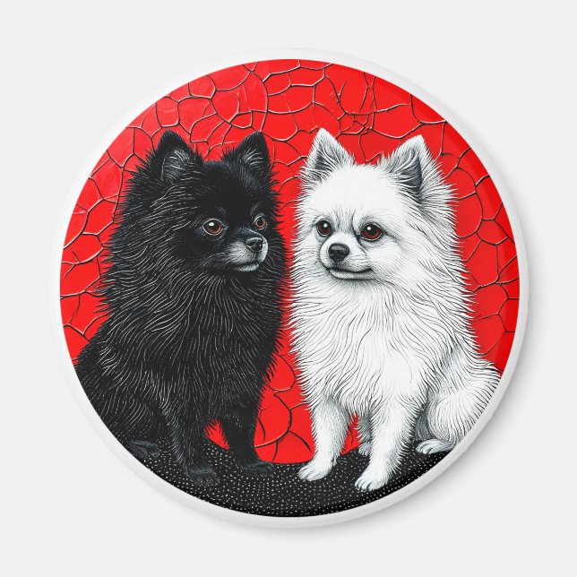 Imán perros spitz japoneses (Frente)