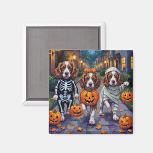 Imán Perros Springer Spaniel con disfraces de Halloween