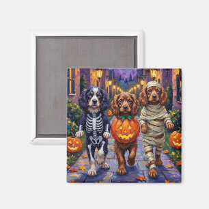 Imán Perros Sussex Spaniel con disfraces de Halloween