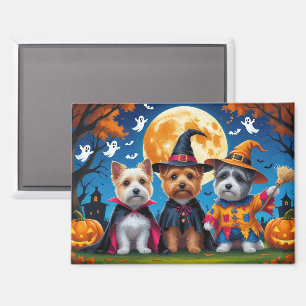Imán Perros Terrier Cairn Calabaza Halloween Divertido